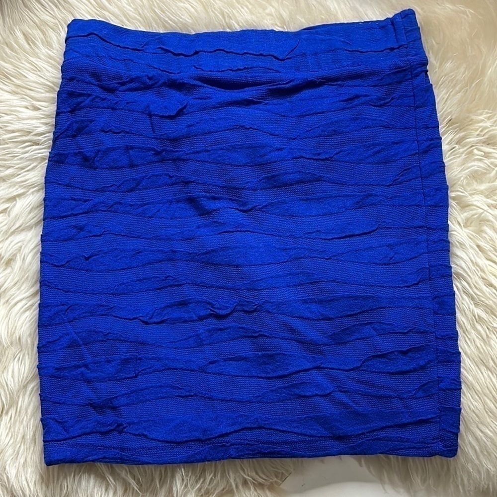 ZARA Trafaluc sweet blue cobalt Wonder Woman stretch mini skirt medium